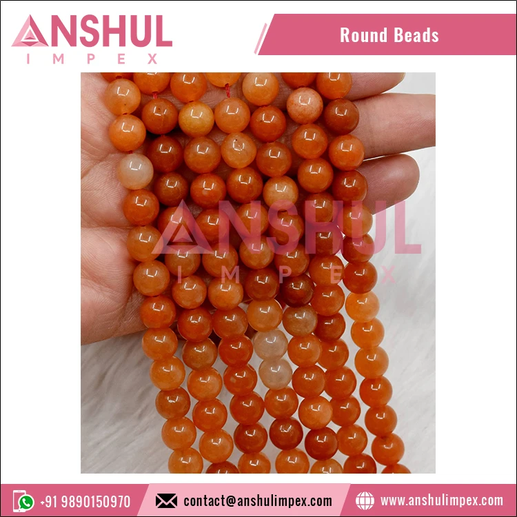 A Grade Natural Red Jade Beads 8mm Smooth Polished Loose Bead Strands for Bulk Buyers