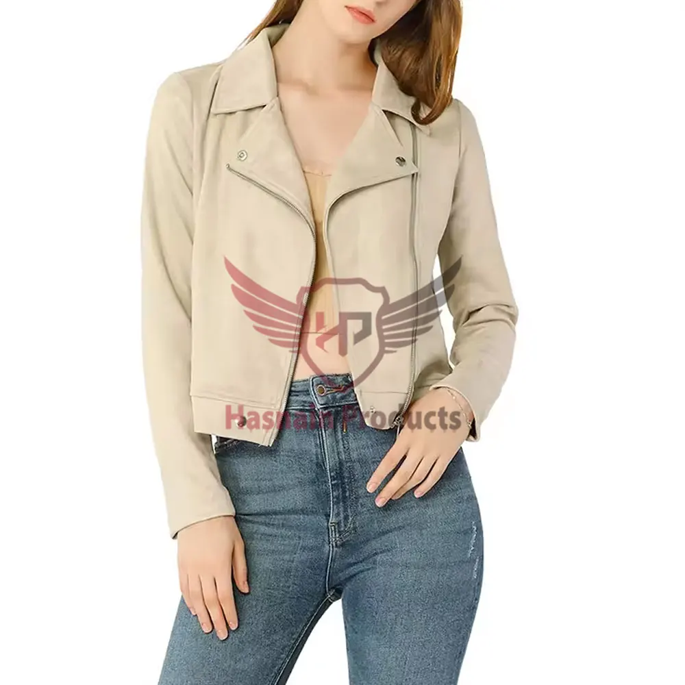 Custom OEM Design Woman Sheepskin Suede Leather Jacket for Girls - Young Fashion Winter Wear Woman leather jacket