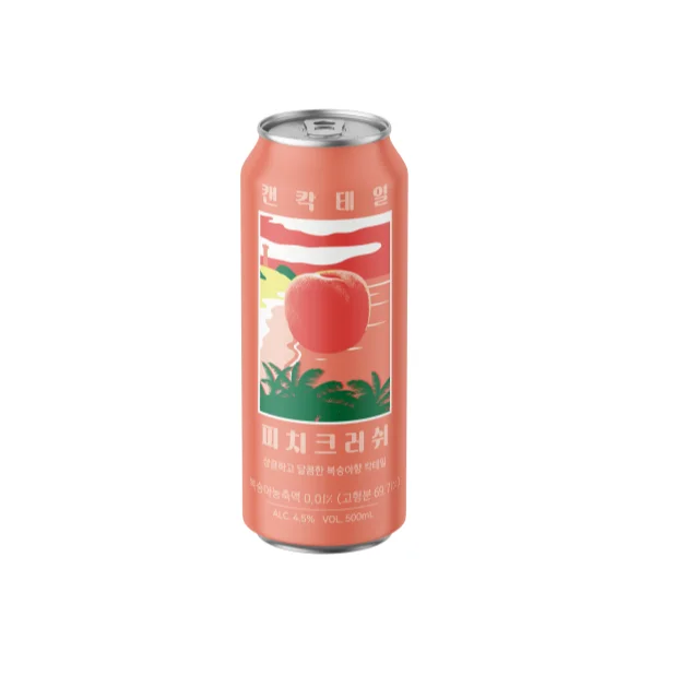 [Сжатое пиво], Лидер продаж, бесплатный образец персикового раздавливания 500 мл коктейля из Кореи, лучший поставщик консервированных коктейльных алкогольных напитков