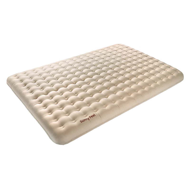 Sunnyfeel Beige Color Double Thick Sleeping Pad with TPU Inflatable Cushion for Camping, Hiking, and Outdoor Activities