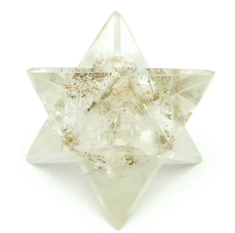 Оптовая продажа фэн-шуй ручной работы Меркаба звезды кристаллы и драгоценные камни оргонит с лечебными узорами для энергетической заживления