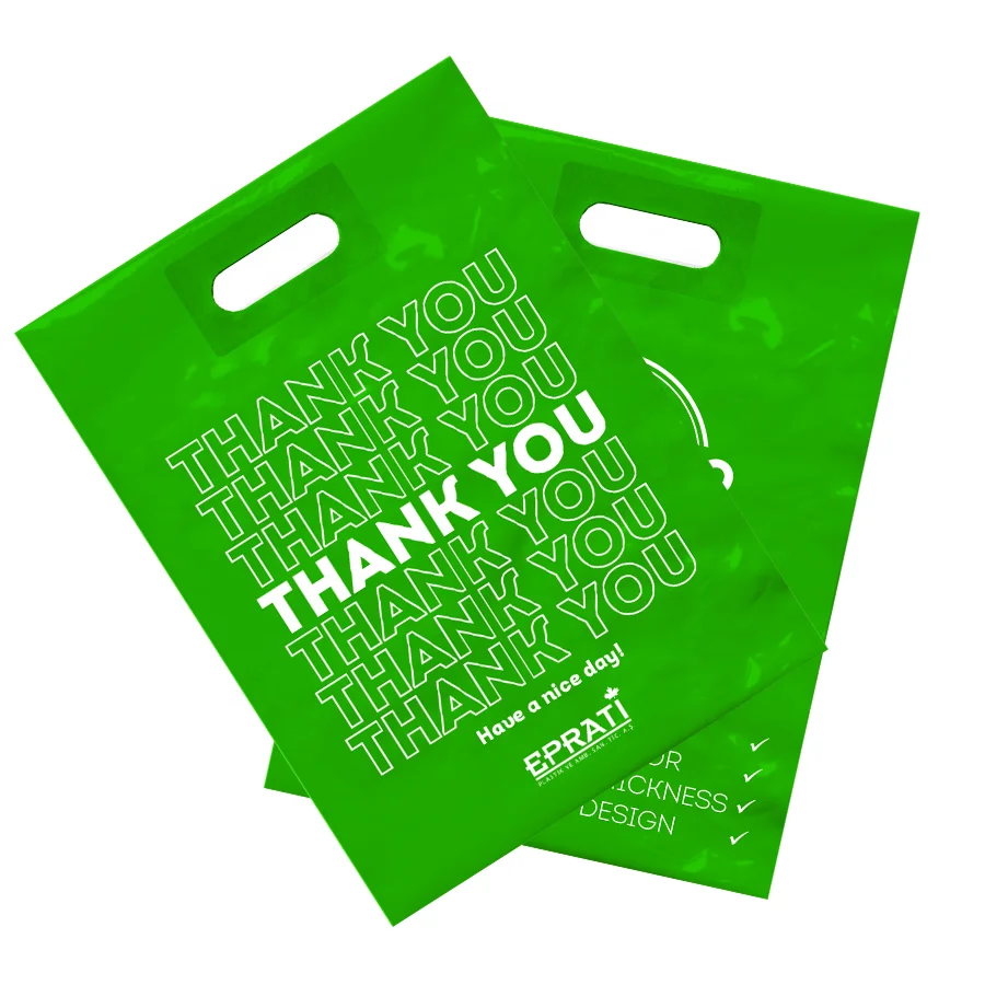 Low Price High Quality Eco-Friendly Reinforced Die Cut Plastic Bag with handle From Turkey The Manufacturer Guaranteed