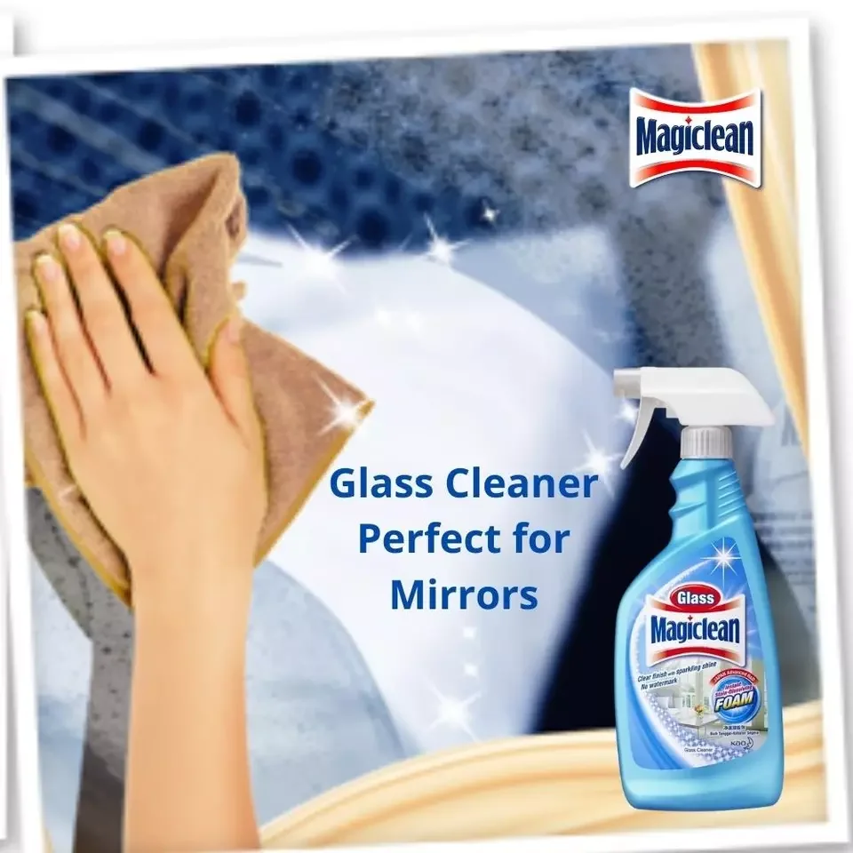 Best Selling Instant Stain-Dissolving Low Foam 500ml Bottle Spray Magiclean Liquid Glass Cleaner Triggers For Window and Mirror