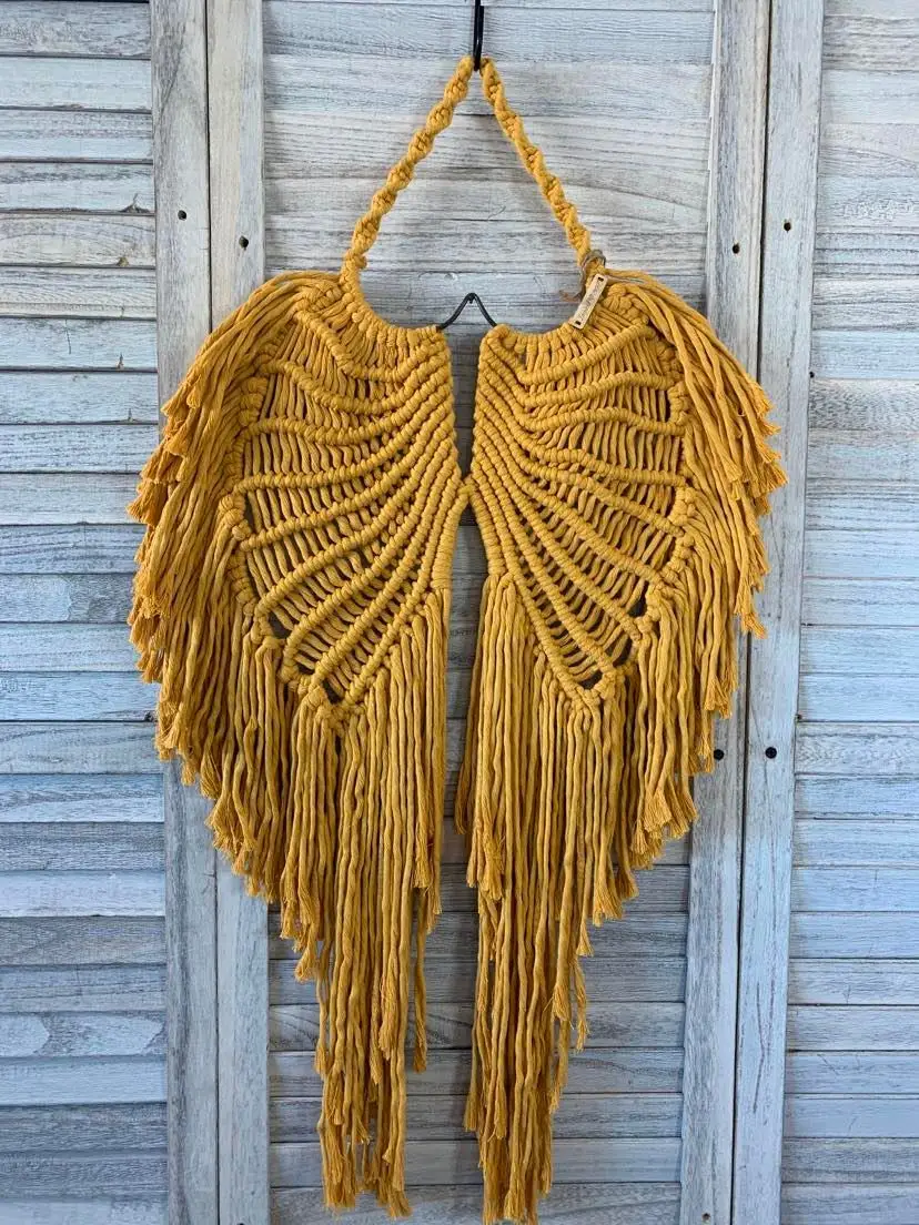 Hand Made Macrame Large Angel Wings Wall Hanging Cotton Boho Wall Decor For Bedroom Living Room Home Decor at wholesale price