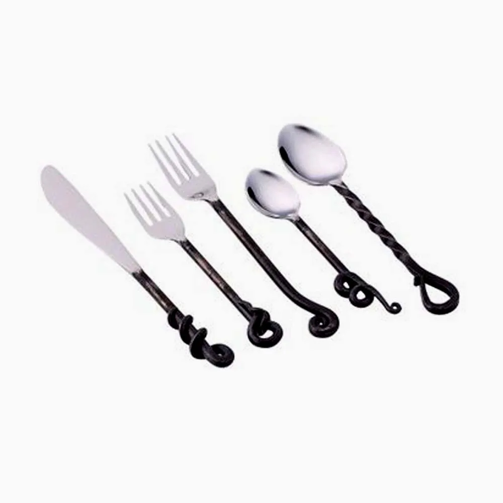 Stylish Wholesale Indian Manufacturer Modern Silverware Knife Spoon and Fork Cutlery Stainless Steel Flatware Set for Weddings