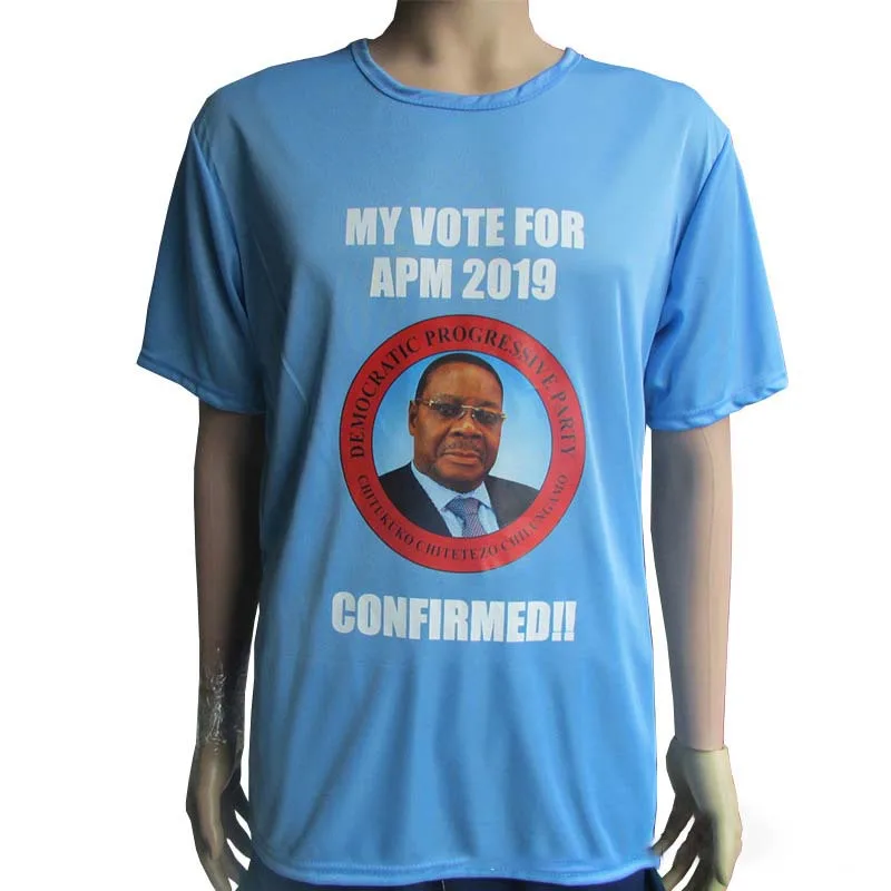 Custom Cheap Promotional 120gsm White 120 gsm 100% polyester Election T Shirt for Campaign