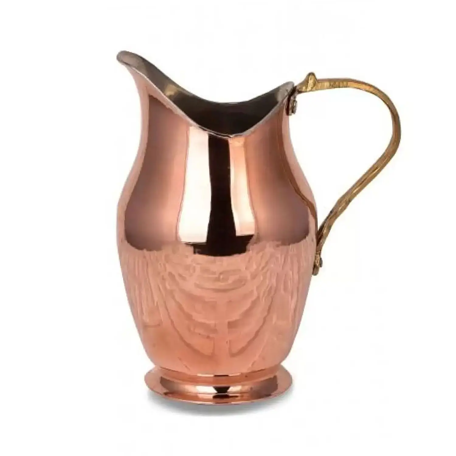Handmade Copper Carafe, Surahi, Bottle With Hhandle Ottoman Style Antalya For Beverage Service, Antique Style OXIDE Color