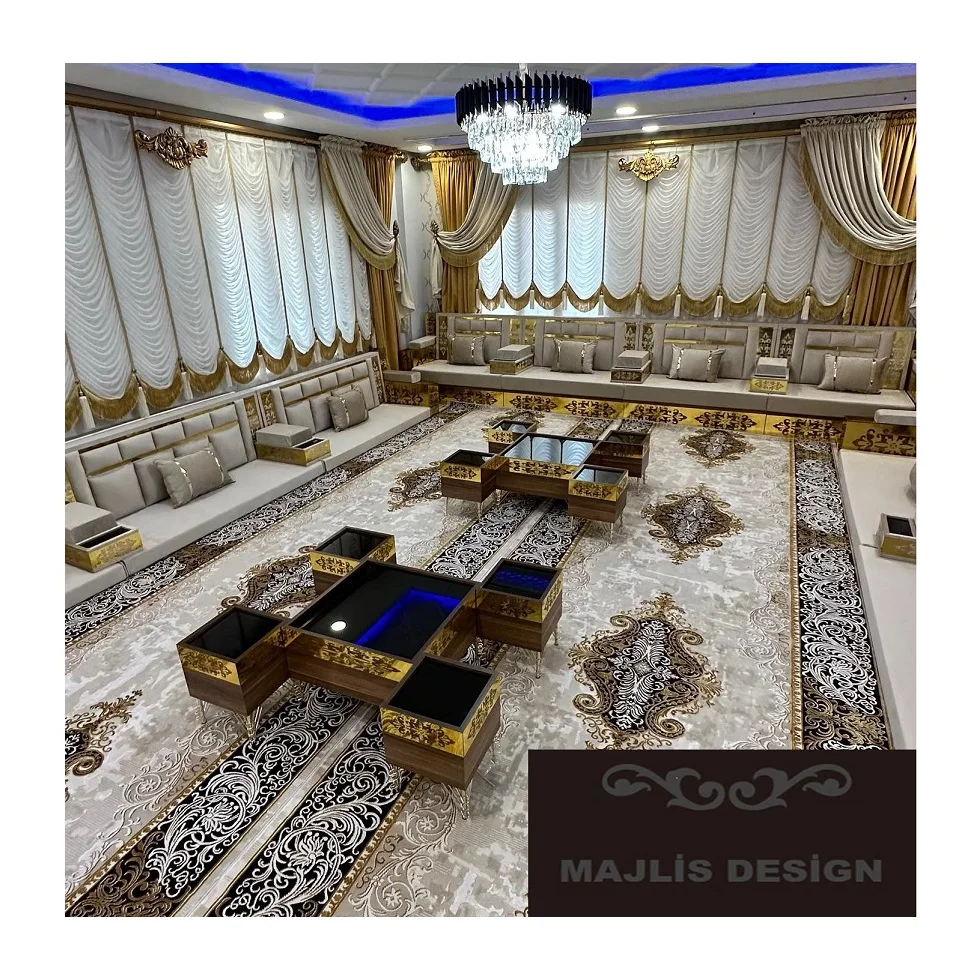 Arabic Majlis  Moroccan Majlis  Majlis Design   |  Customization Possible   L Shaped Arabic Floor Sofa Set    U Shaped Arabic