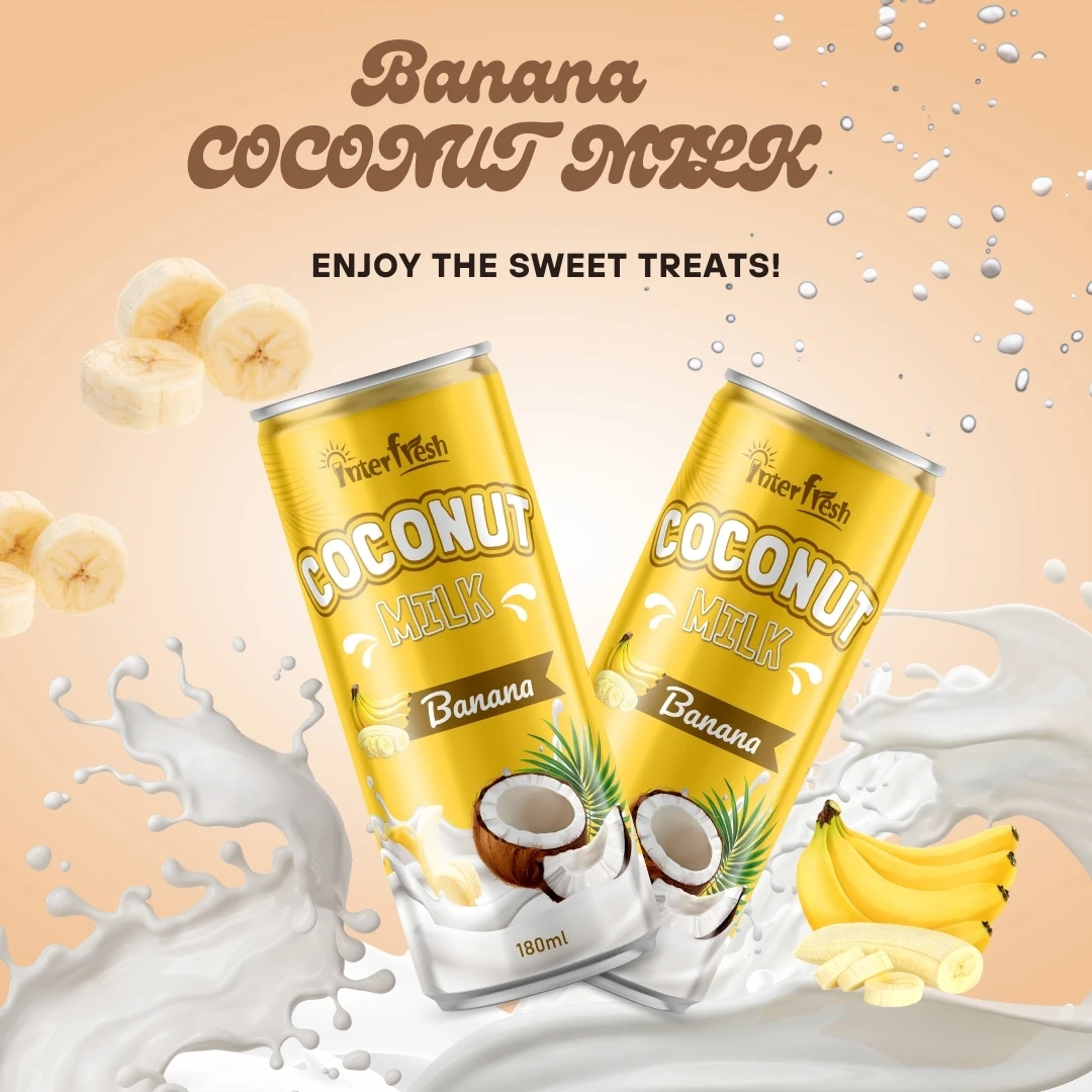 INTERFRESH VIETNAM Coconut Milk With Juice Flavor High Quality Coconut milk with Nata de coco OEM Manufacture