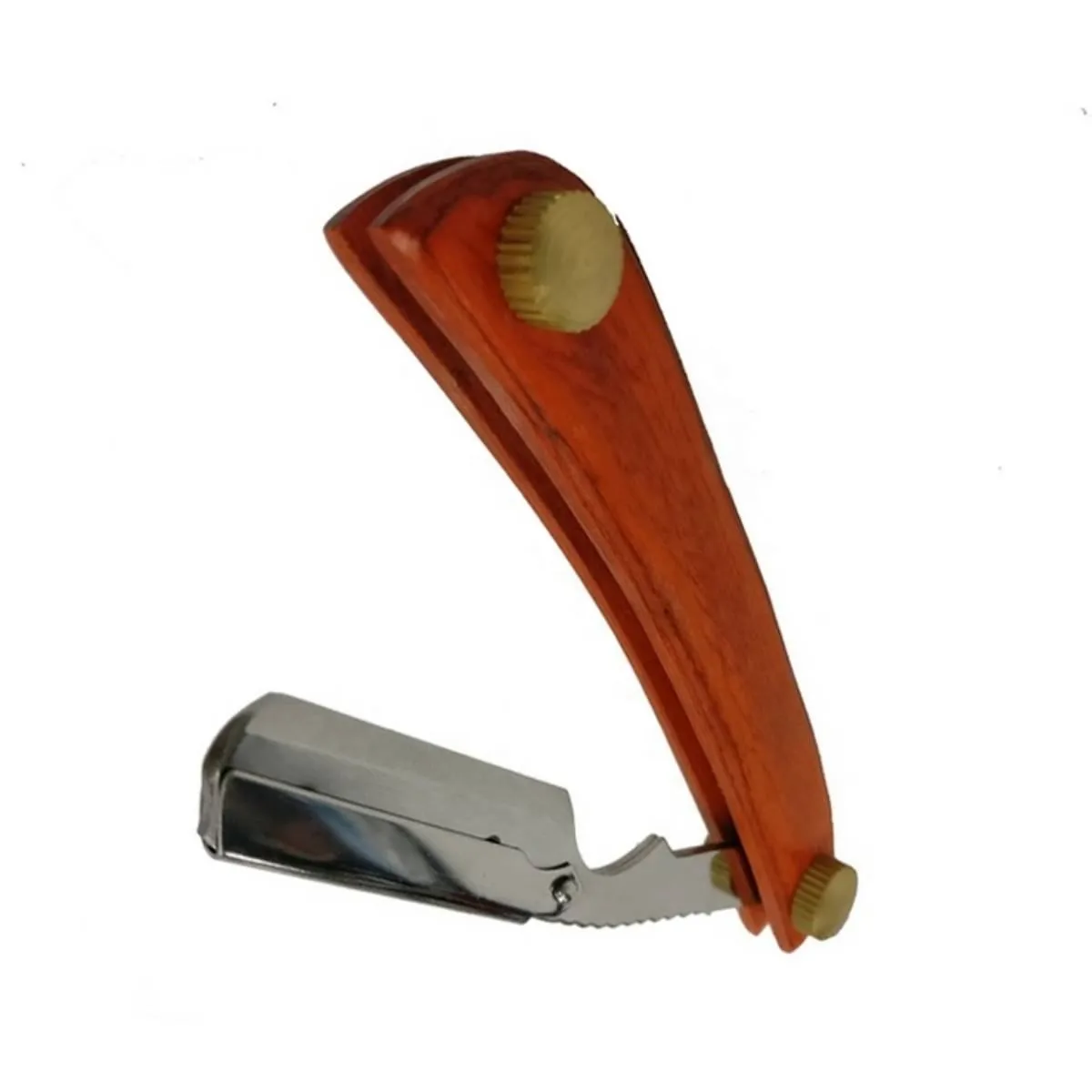 Professional Quality Reusable Razor Stainless Steel Blade Leaf Style Foldable Manual Shaving Wooden Handle Cut Throat Razor
