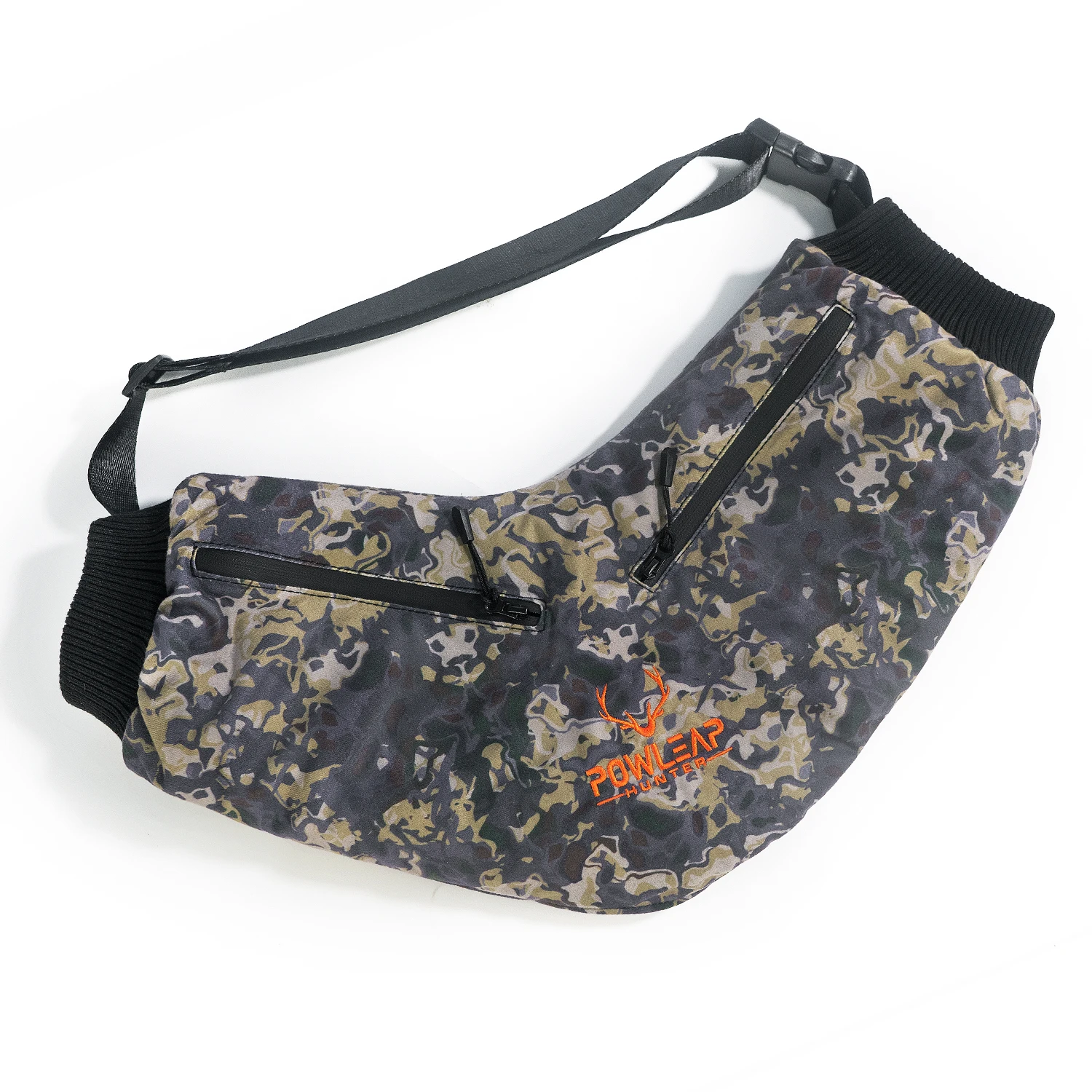 Adjustable webbed waist belt fleece lining unique design outdoor hunting hiking hand muff keep hand warmer