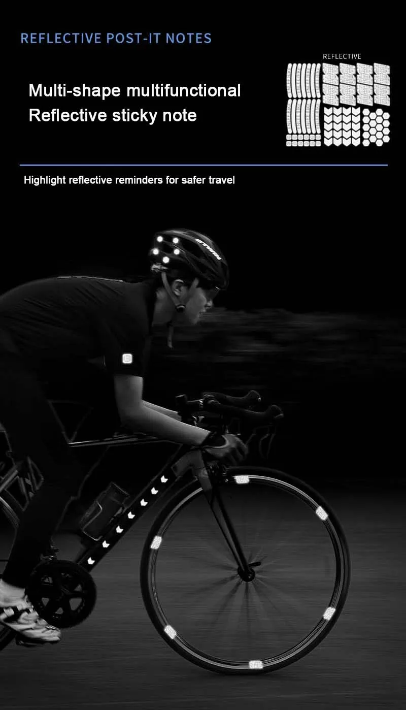 Multifunctional reflective strips, road mountain bike bicycle body stickers, logo stripe warning stickers