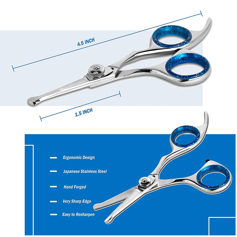 Stainless Steel Thinning Hair Curved Pet Scissors Set, Curved Professional Pet Grooming Scissors For Dog Cat