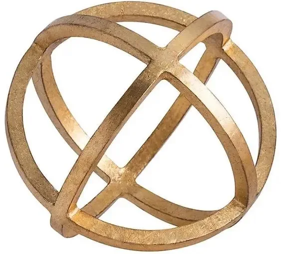 Luxury Metal Circular Gold Aluminum Sculpture Ball For Home and Office Table Decor Product Manufacturer