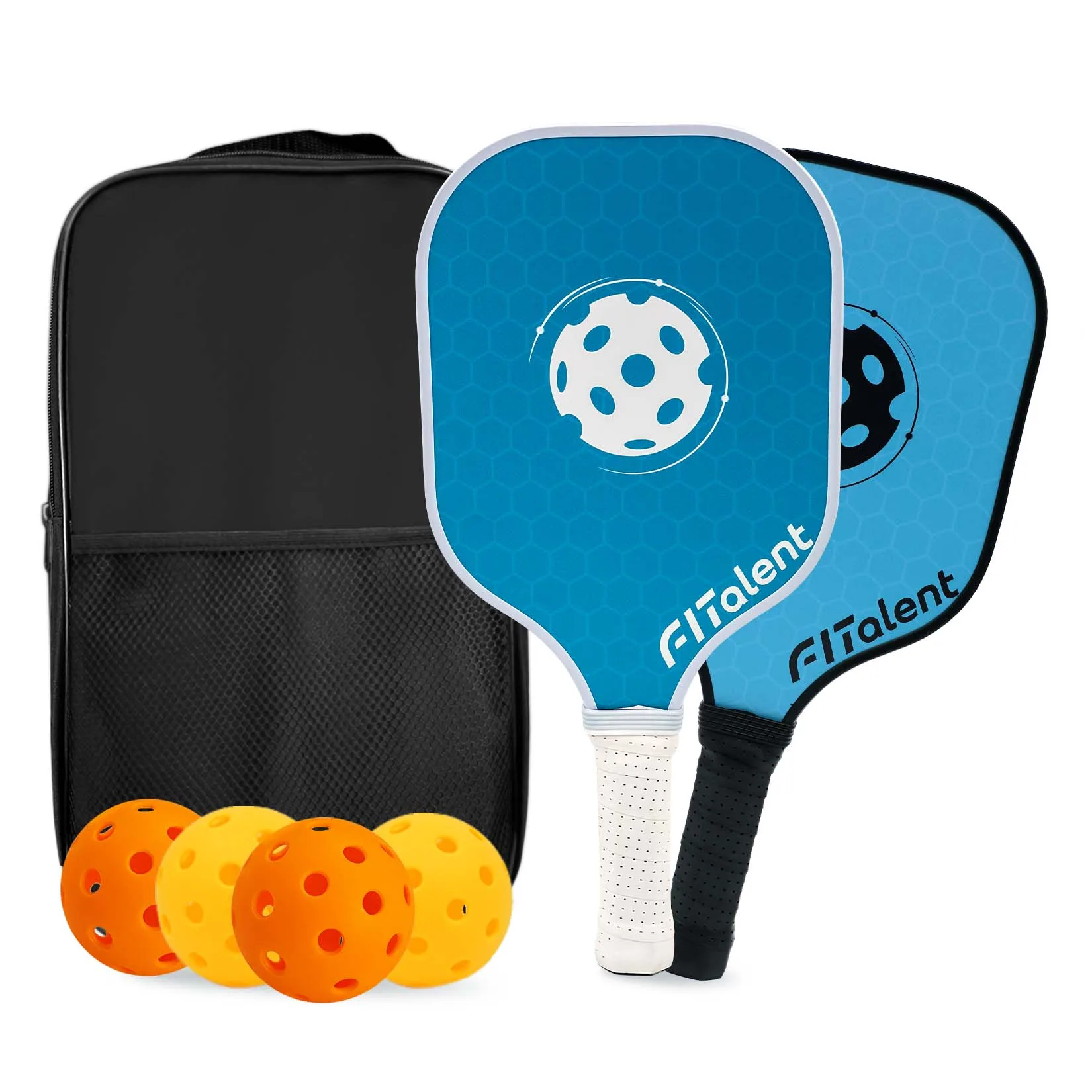 Outdoor Fashion Pickleball Paddle Usapa Approved Carbon Fiber Pickleball Paddle Set with 2 Paddle and 4 Ball