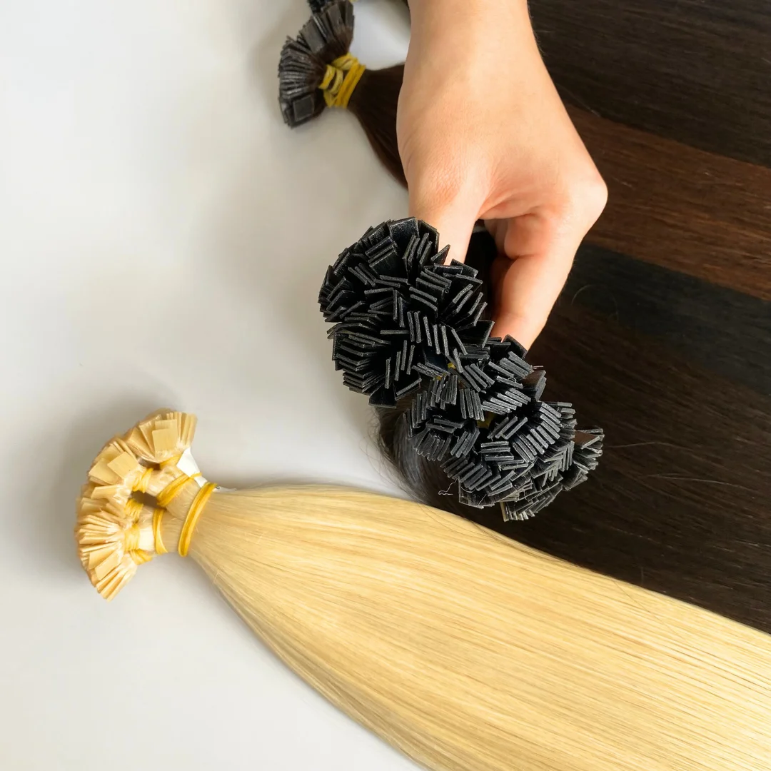 Wholesale European Human Hair Extensions 100 grams Keratin Bonds Flat Tip Human Hair Extensions