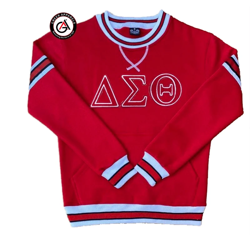 Custom Wholesale Delta | Sigma | Theta Sorority Clothing Embroidered College Color Block Sweatshirt