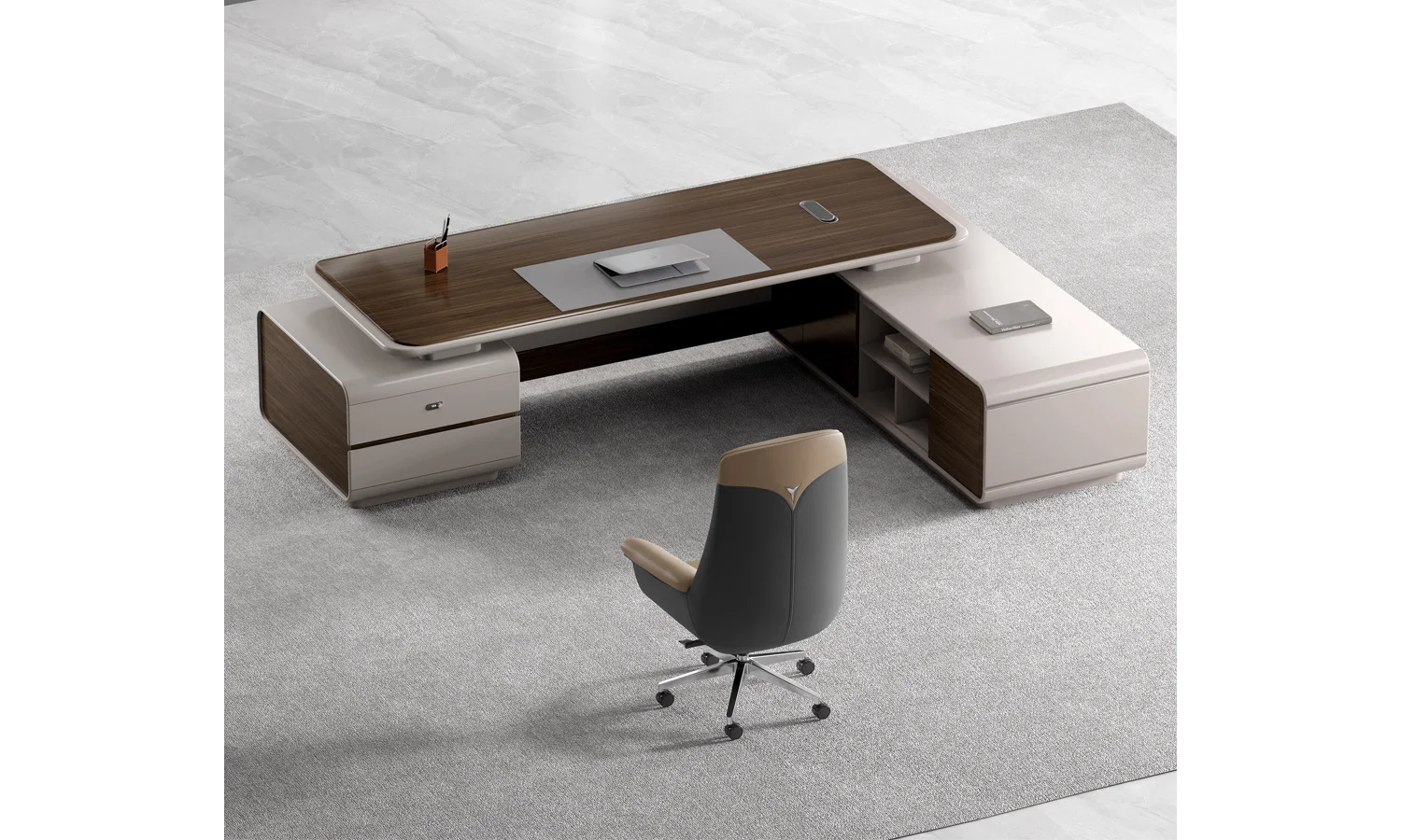 Высококачественный коммерческий МДФ Генеральный директор современный прочный офисный стол с выдвижным ящиком