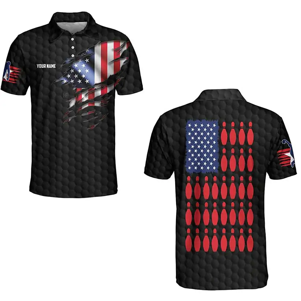 Custom Logo Sublimation Wear Can Put Your Team Logo Name Polo Shirts Bowling Easy Sublimated Fitted Polo T Shirts