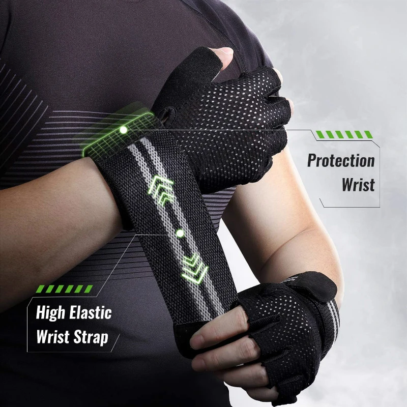 Fishing Training Climbing Cycling Fitness Weight Lifting Gloves Fingerless Gym Exercise Powerlifting Workout Gloves