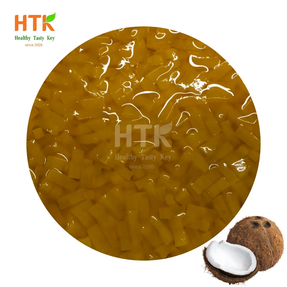 Aromatic Raw Material Mix NATA DE COCO COCONUT JELLY IN PASSION FRUIT SYRUP 100% Organic FOR TOPPING MILK TEA AND BEVERAGE