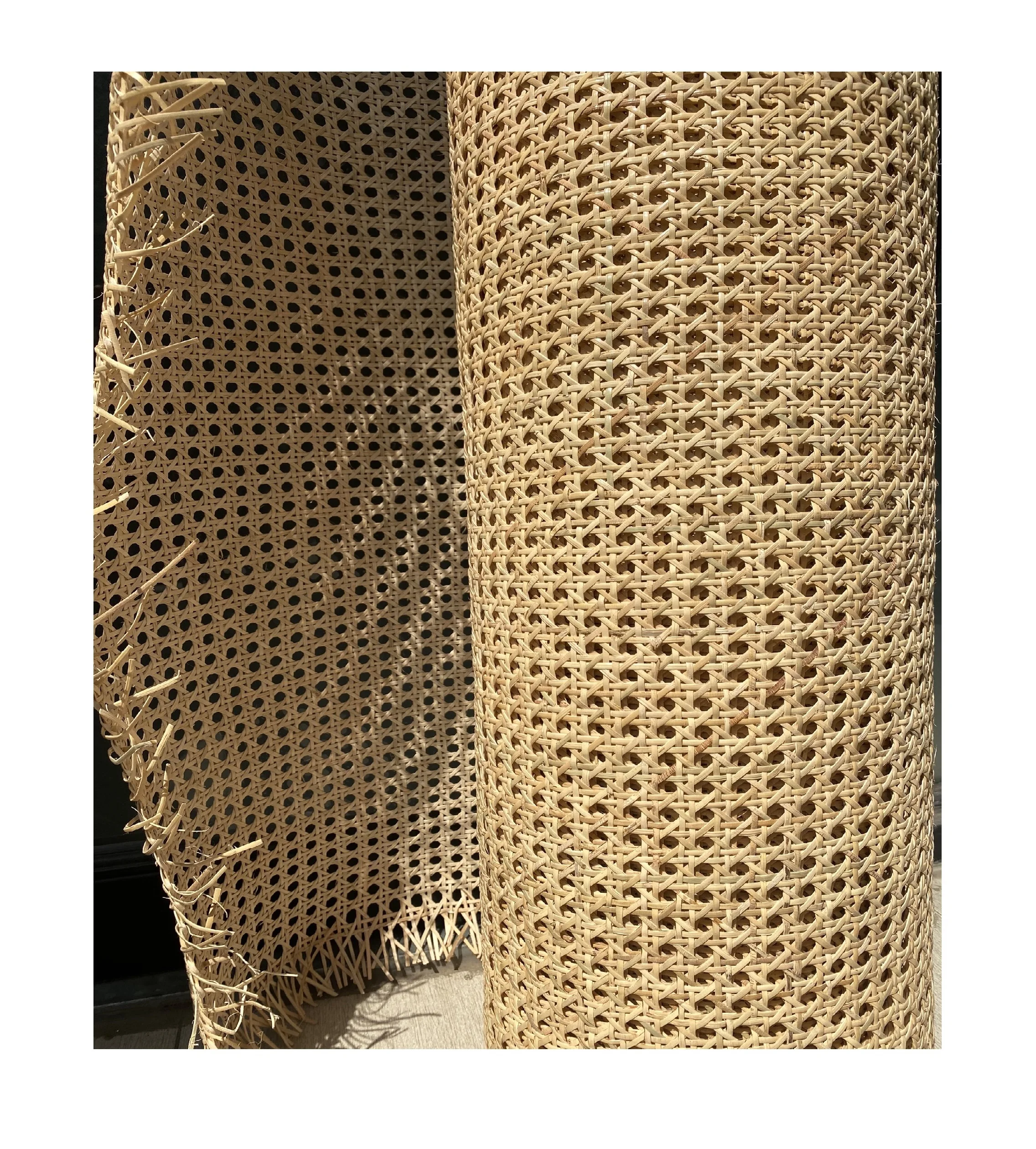 60 70 80 90 cm Wide Half Bleached Rattan Cane Webbing/ Open Mesh Cane Webbing Roll From Rattan