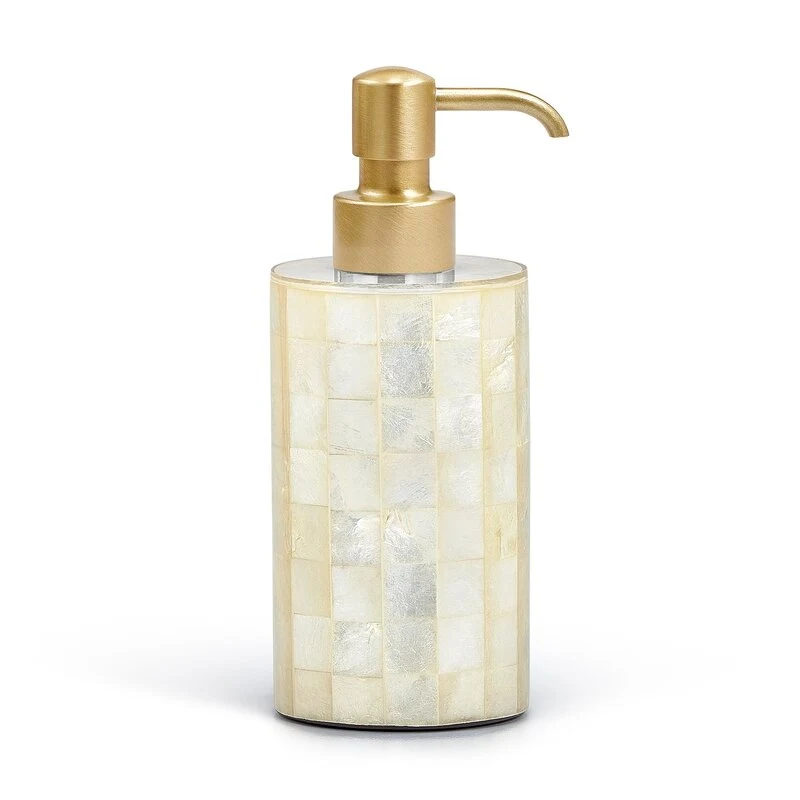 Elegant Decor Handmade Mother Pearl Soap Dispenser Bathroom Accessories for Liquid Soap Hand Washer Hand Cleaner