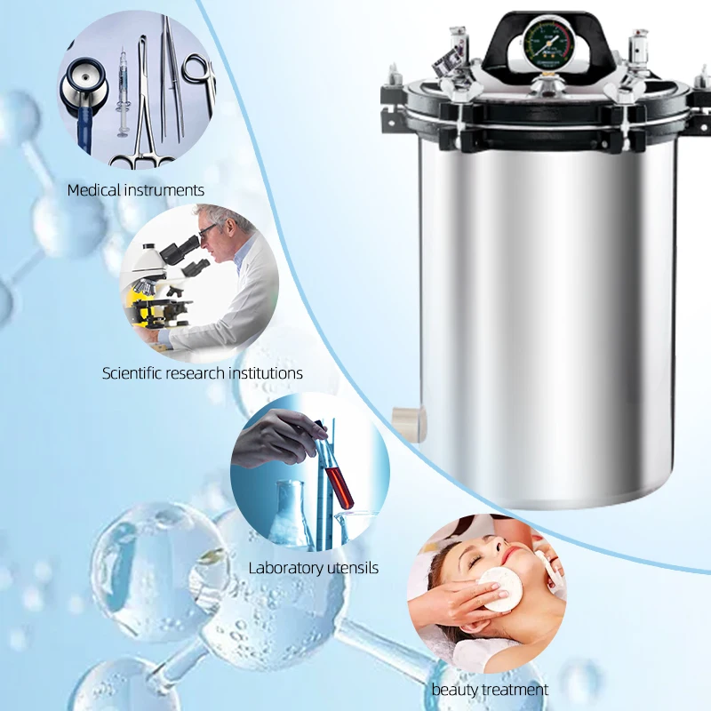 18 24 30 Liters Portable Autoclave Sterilization Machine Laboratory Autoclave Steam Sterilizer Veterinary Instruments Medical