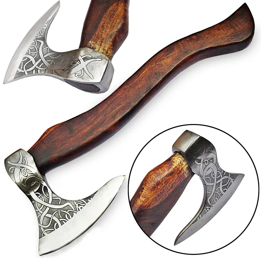 One Of The Best Stainless Steel Multi-tool Axe 2022 Latest Style OEM Services Damascus Axe with Leather Cover