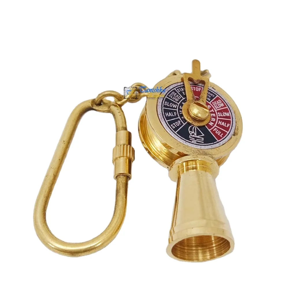 Collectible Hanging Brass Miniature Telegraph Keychain Nautical Customized Keyring For Bike Cycle Home Keyholder Maritime Gift