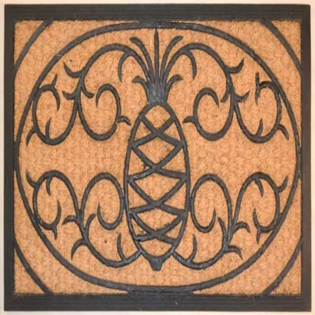 Handmade Modern Natural Coir Door Mats from India PVC Rubber Backed Doormats for Home or Office Unique Durable Home Decoration