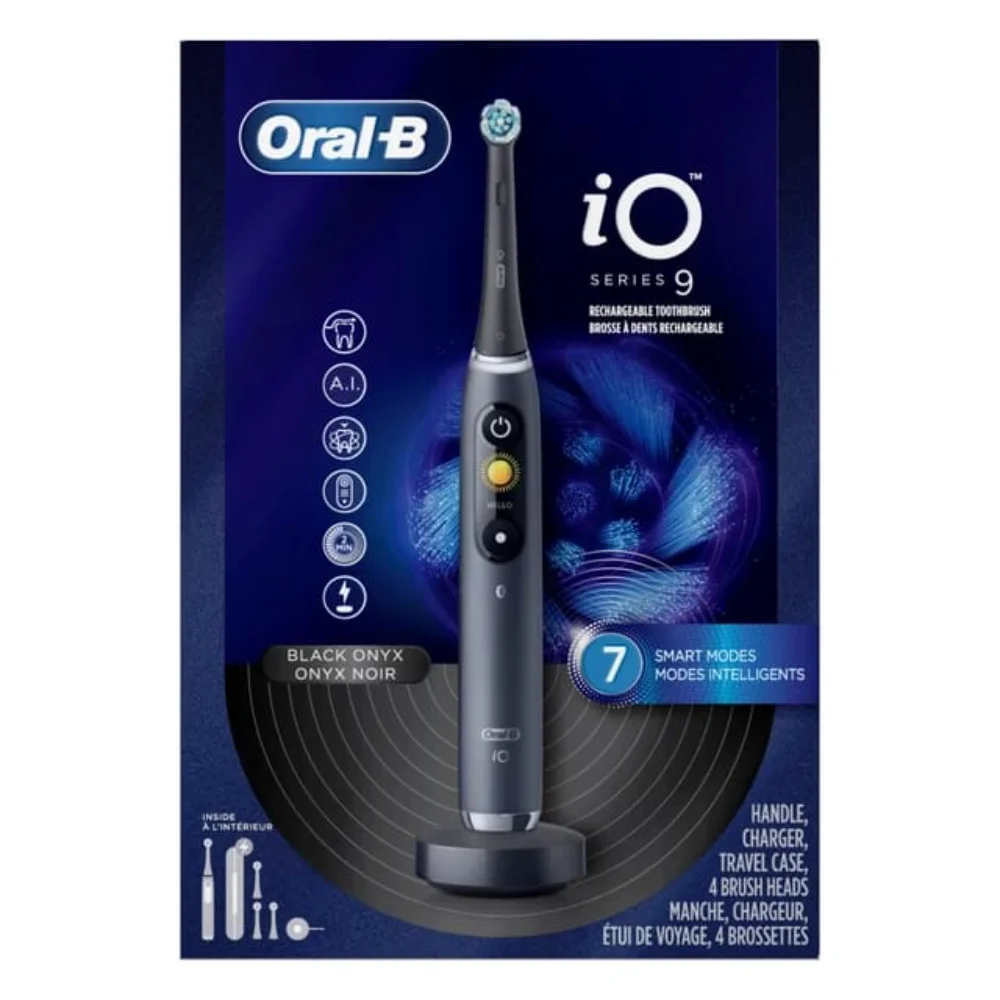 Oral-B IO Series 10 Rechargeable Electric Toothbrush With Pressure Sensor, 4 Brush Heads, Travel Case