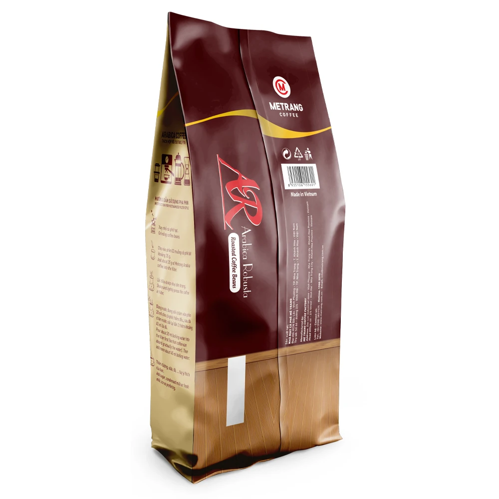 Premium Quality 500gr/bag 50% Robusta 50% Arabica Coffee in bag HACCP HALAL Certification Medium Roasted Coffee Beans