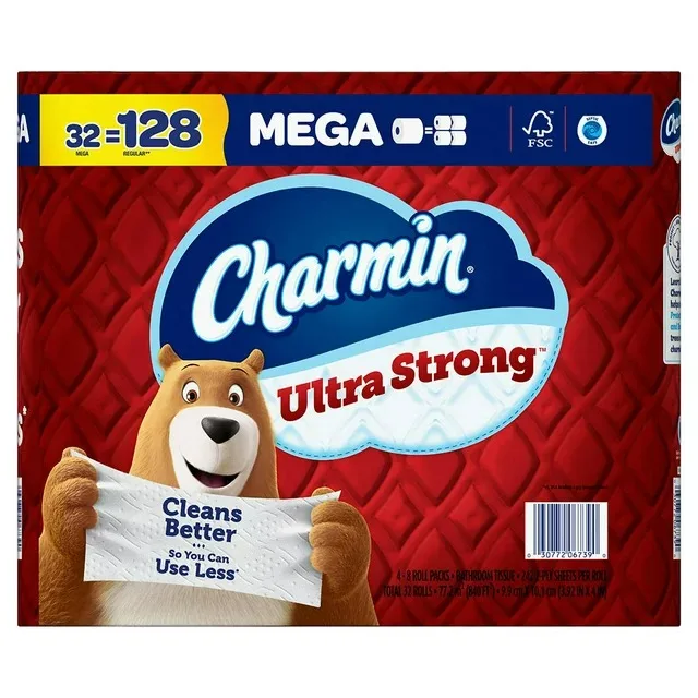 CharminUltra сильная Мега рулонная туалетная бумага 32 карата