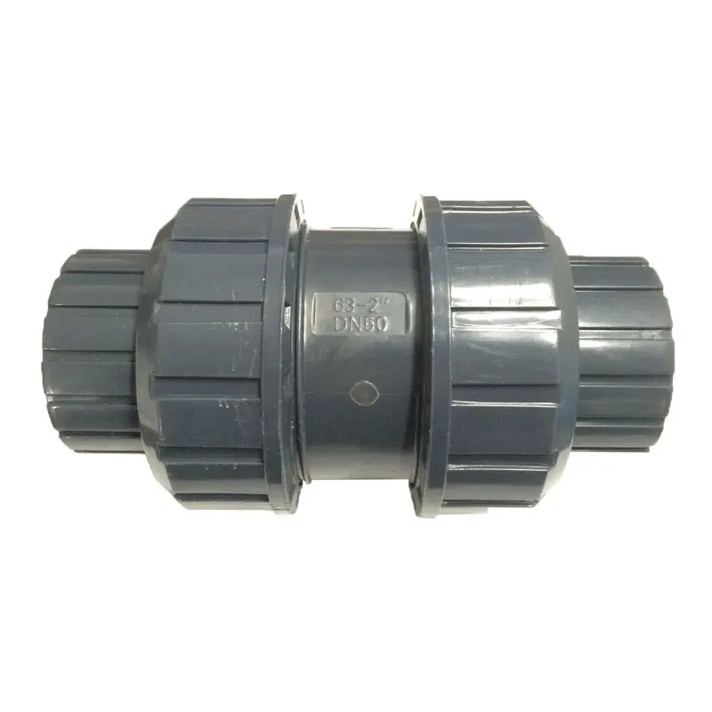 High Performance PVC Valves Double Union Check Valve With NPT/BSPT Threaded