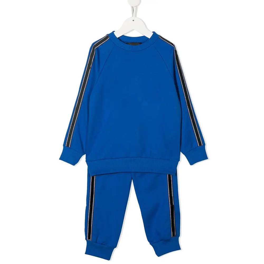 Baby Clothing Sets Kids Boys Girls Spring Autumn Loose Tracksuit Casual Unisex SK Solid Denim 100% Cotton