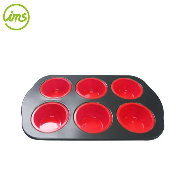 6 Silicone Muffin Cupcake Pan With Steel Frame