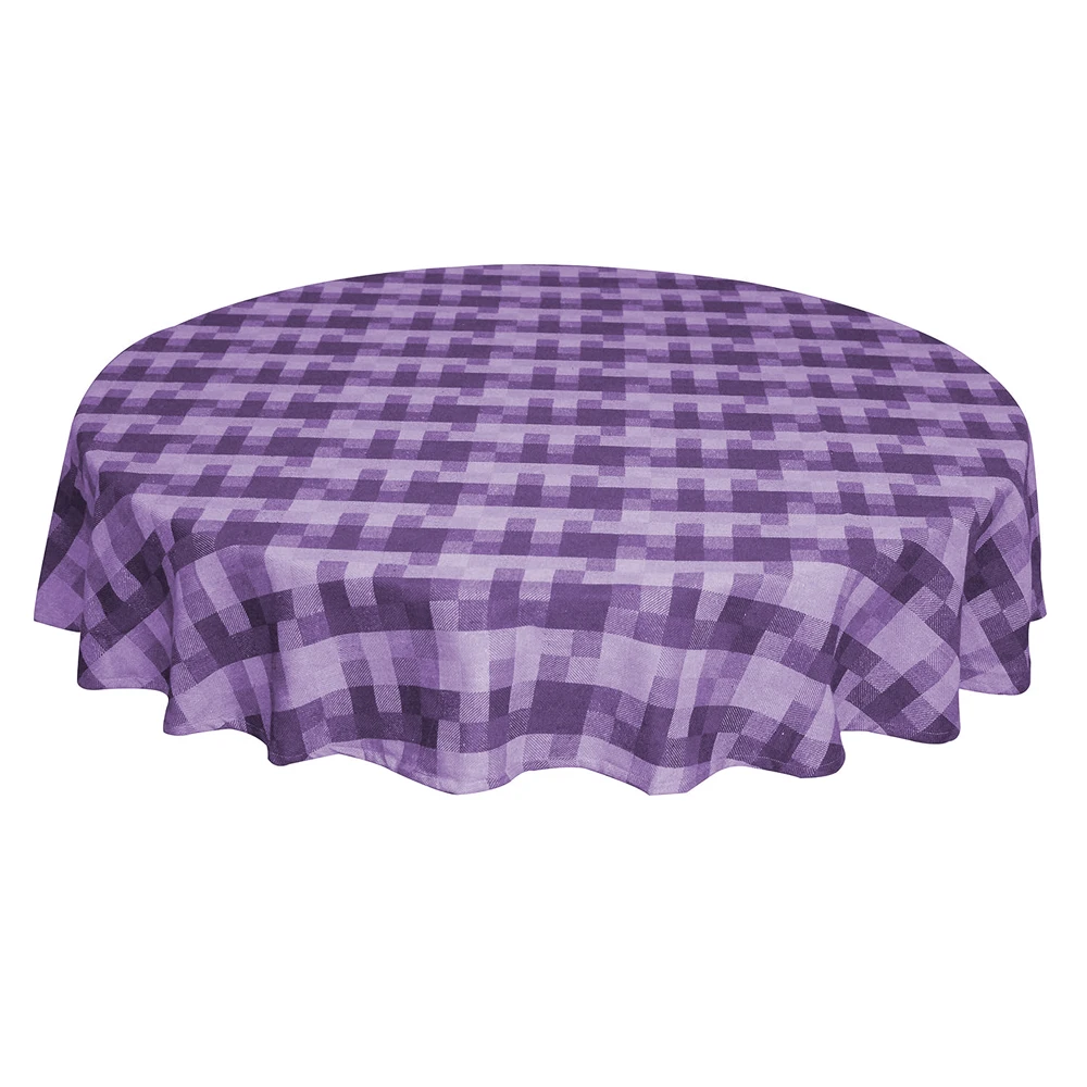Dinning Decor Cotton Linen Wrinkle Free Anti-Fading Table Cloth Checkered Embroidered Tablecloths With Tassels