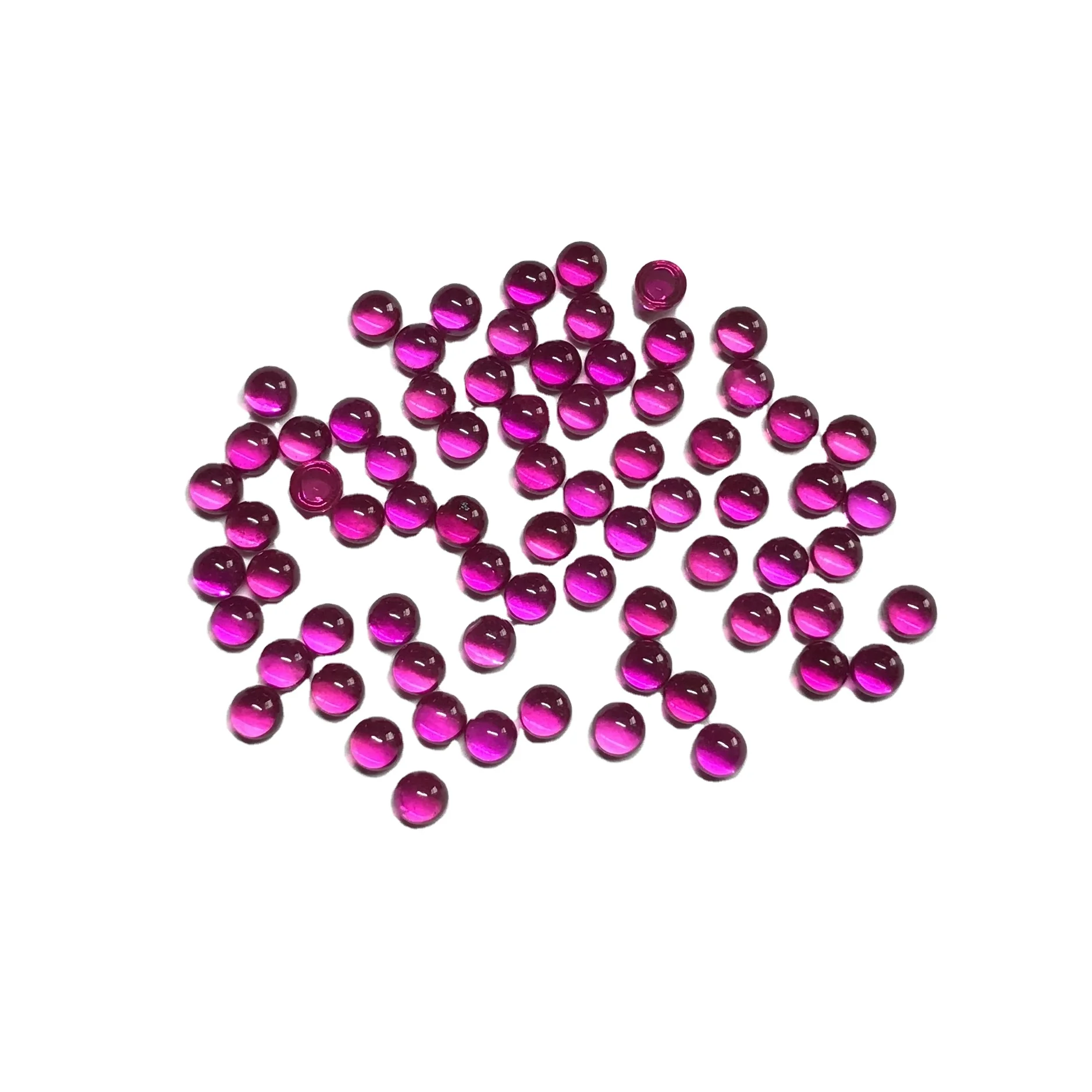 3mm Natural Synthetic Ruby Loose Round Cabochon Wholesale Price Loose Gemstone For Jewelry Making Natural Good Quality Gemstone