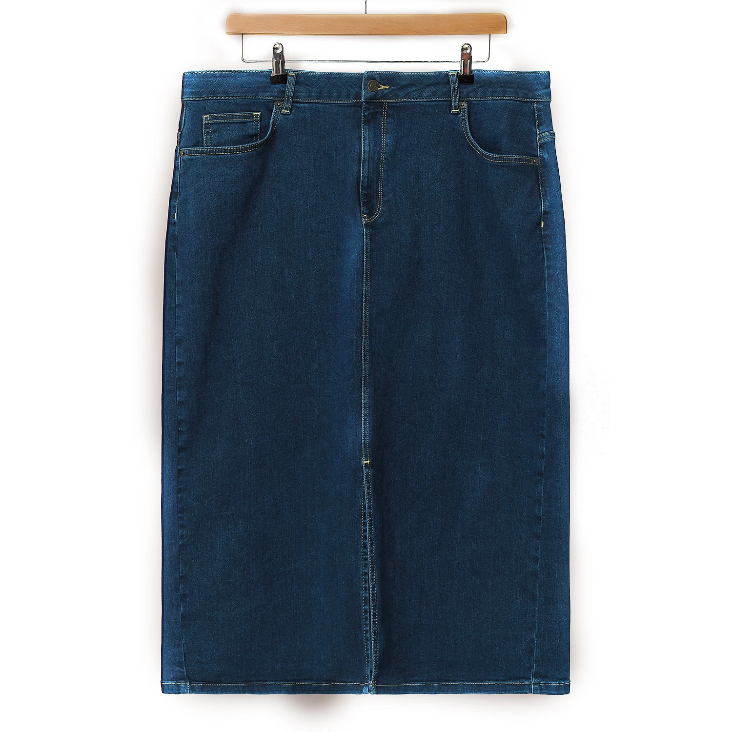 Women Cotton Jeans Long Wrap Skirt Custom Color High Quality Women Fashion Casual Skirts Latest office lady skirt Plus size