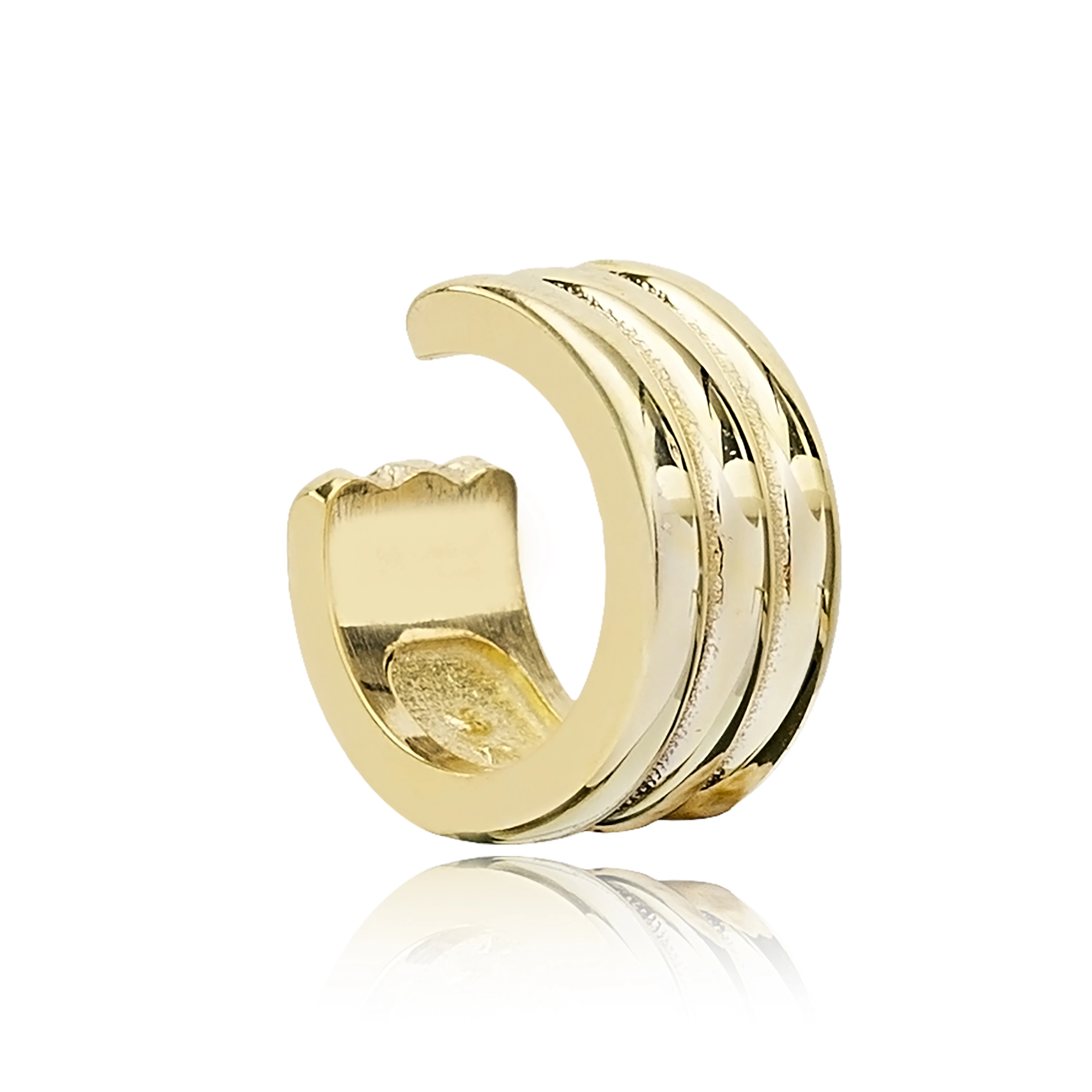 Plain Elegant Single Cuff Earring Wholesale Turkish Handmade 14k Gold Earring 585 Jewelry For Woman