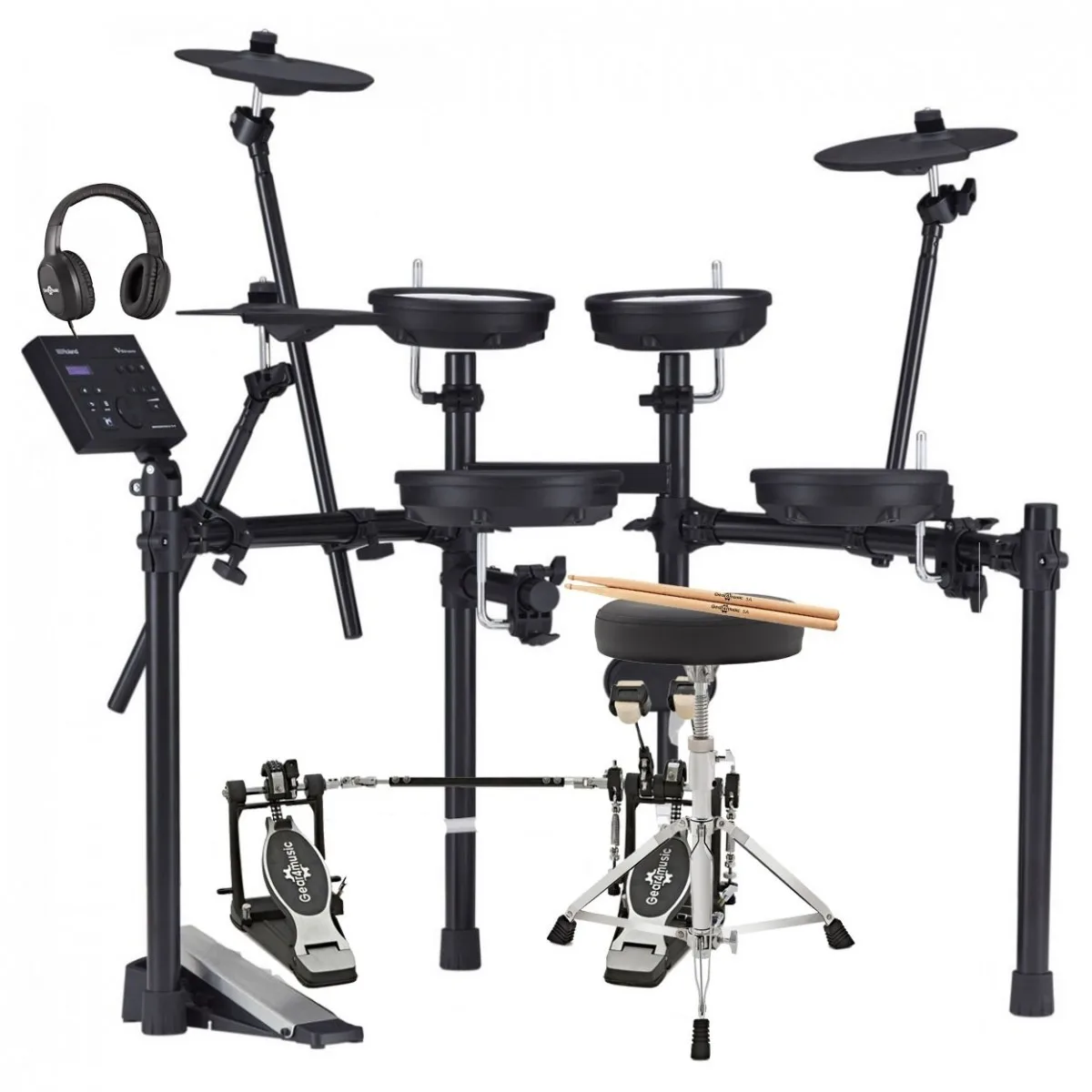 Rolland TD-07DMK V-Drums Electronic Drum Kit Double Kick Bundle