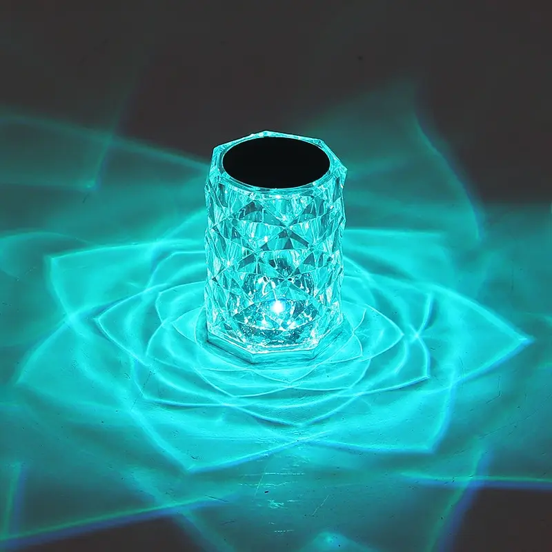 Stock Crystal Modern Luxury Usb Rechargeable Bedroom Wireless Touch Control Led Night Light Cordless Hotel  Bedside Table Lamps