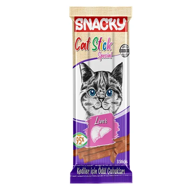 SNACKY CAT STICK WITH SALMON Flavor 3*5 g Origine Turkey