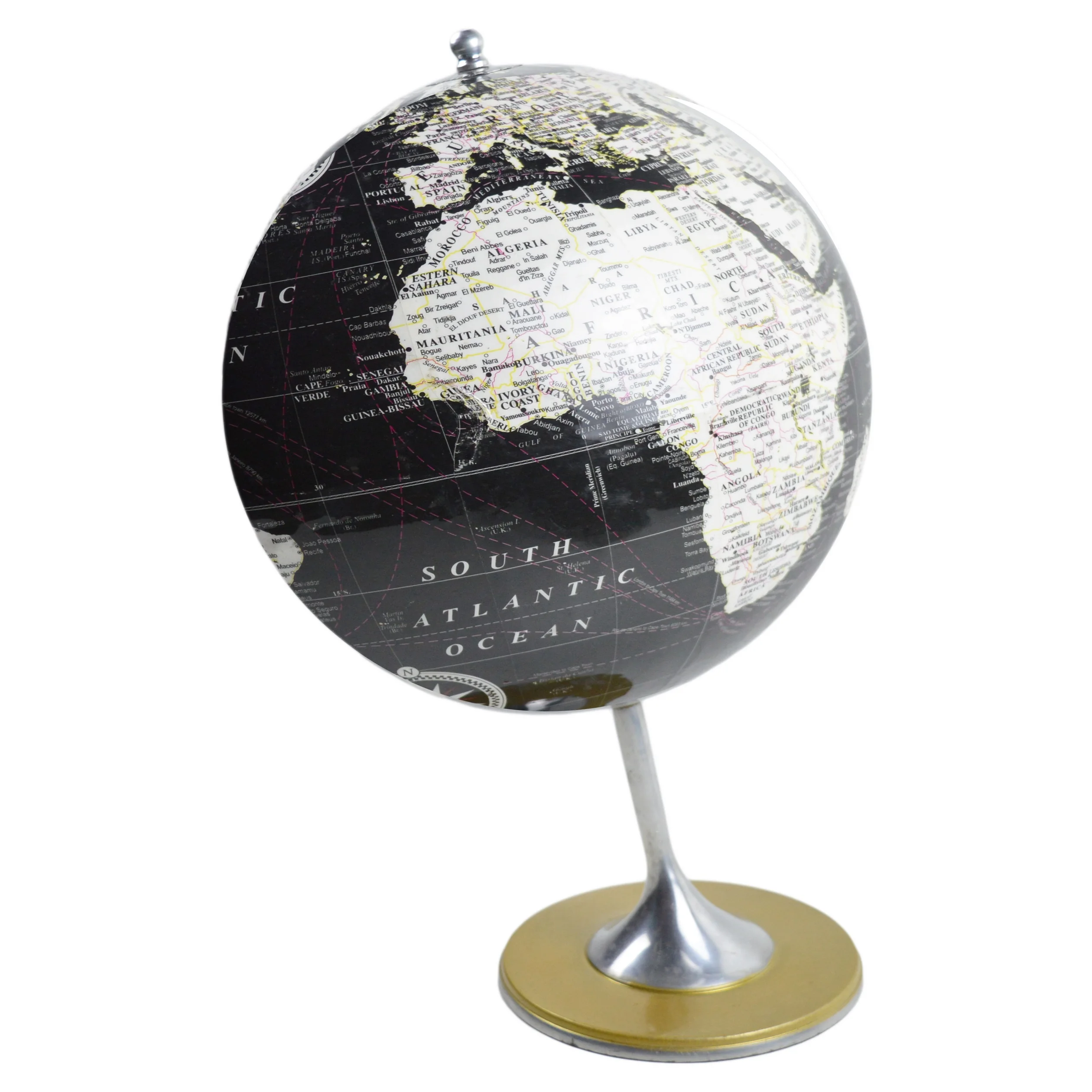 Hot Selling Popular Decorative Tabletop 21 Cm World Map Globe with Metal base For Office Desk Decor