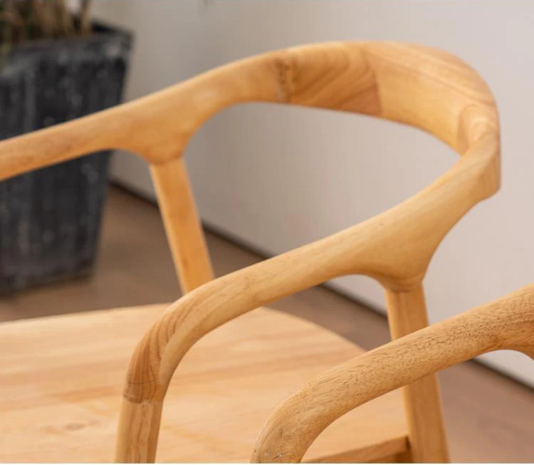 Nordic Style Natural Luxury Wooden Dining Chairs Solid Wood Hotel Restaurant Dining Chairs Study Cafe Aremrest Chair