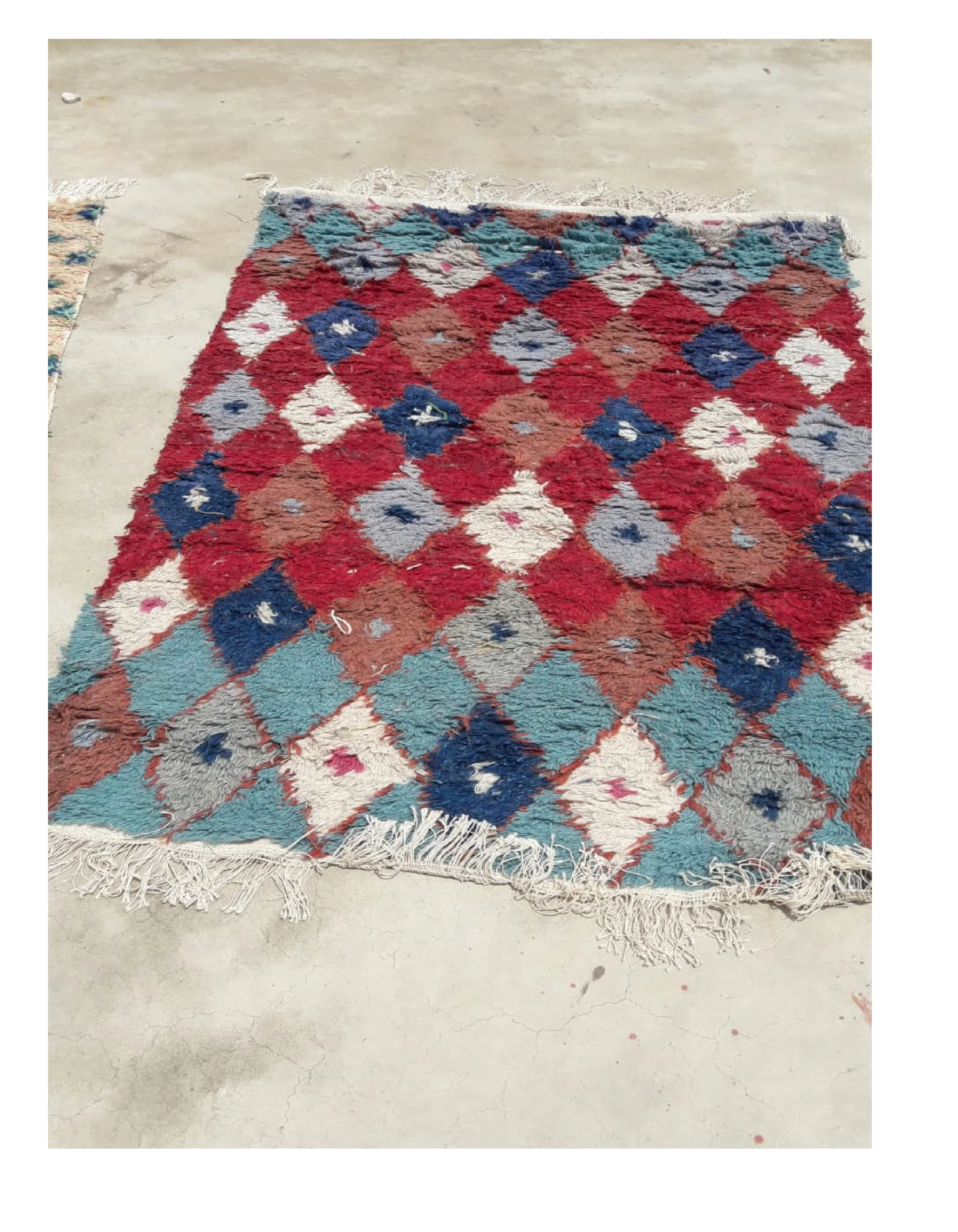 100% Wool Indian Vintage Authentic Moroccan Hand Woven Bohemian Home Decor Soft Tufted Hand Knotted Floor Area Rug Carpet