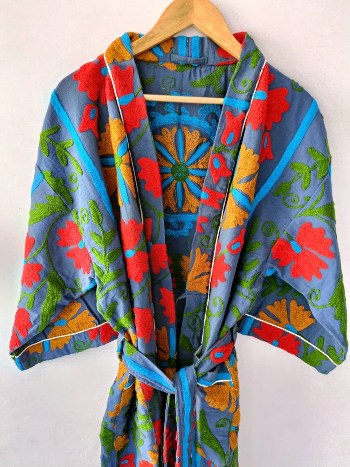 Indian Handmade Embroidery Printed Kimono Robe for Women Wear Available at Wholesale Supply Japanese kimono