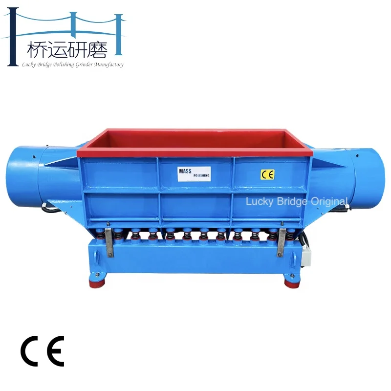 TV400 L 14.1 CuFt and more Continuous Long Vibrator Finishing Machine Vibratory Tumbler Tub Vibrating Polishing Equipment