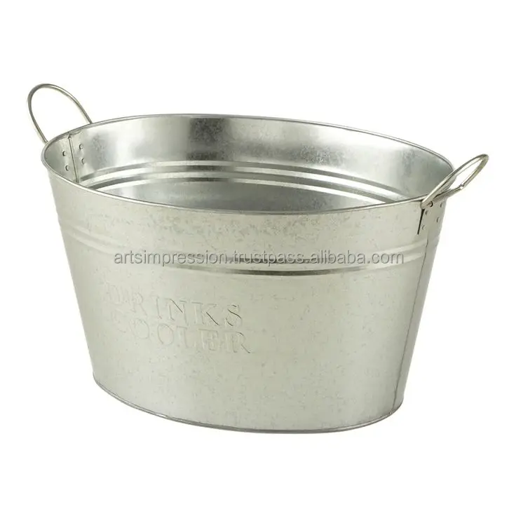 shiny polished customized Size beer Cooler Galvanized large ice bucket Metal beverage tub for bar Accessories Party ware new